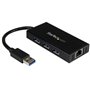 Hub USB Startech ST3300GU3B Noir