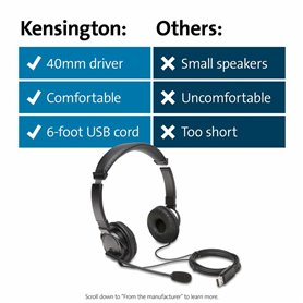 Casques avec Microphone Kensington Auriculares Hi-Fi USB con micrófono
