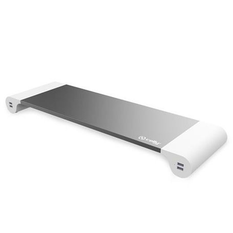 Support de table d'écran Celly SW DESK USB HUB WH Blanc Gris