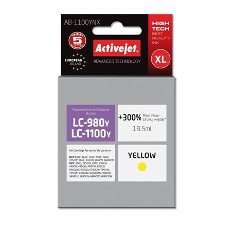 Cartouche d'encre originale Activejet AB-1100YNX Jaune Blanc