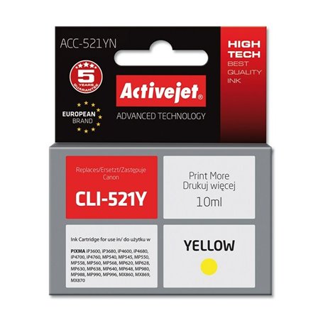 Cartouche d'encre originale Activejet ACC-521YN Jaune