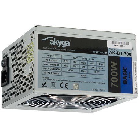 Bloc dAlimentation Akyga AK-B1-700 700 W Câblée Ventilation latérale A