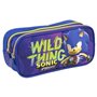 Trousse Fourre-Tout Double Sonic Bleu 22,5 x 8 x 10 cm