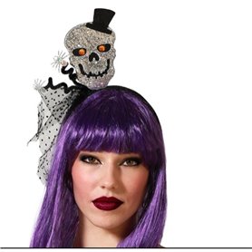 Serre-tête Crâne Halloween Argenté