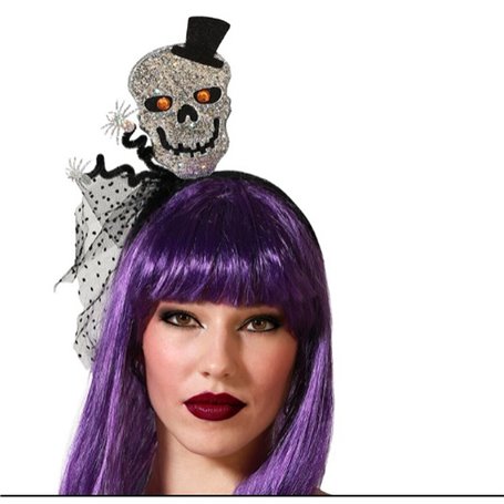 Serre-tête Crâne Halloween Argenté