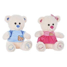 Ours en peluche DKD Home Decor Bleu Beige Rose Enfant Ours 27 x 20 x 3