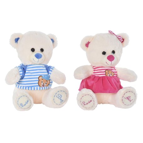 Ours en peluche DKD Home Decor Bleu Beige Rose Enfant Ours 27 x 20 x 3