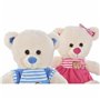 Ours en peluche DKD Home Decor Bleu Beige Rose Enfant Ours 27 x 20 x 3