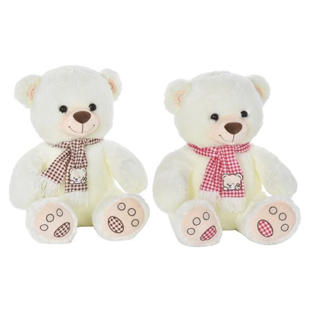 Ours en peluche DKD Home Decor Rouge Blanc Bordeaux Enfant 20 x 20 x 5