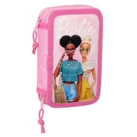 Trousse Scolaire avec Accessoires Barbie Girl Rose (12.5 x 19.5 x 4 cm