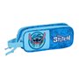 Trousse d'écolier Stitch Double fermeture éclair Bleu 21 x 8 x 6 cm