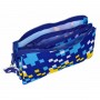 Trousse Fourre-Tout Triple Sonic Speed 22 x 12 x 3 cm Bleu Enfant