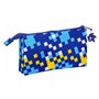 Trousse Fourre-Tout Triple Sonic Speed 22 x 12 x 3 cm Bleu Enfant