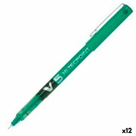 Crayon Roller Pilot V5 Vert 0,3 mm (12 Unités)