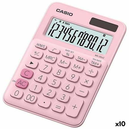 Calculatrice Casio MS-20UC Rose 2,3 x 10,5 x 14,95 cm (10 Unités)