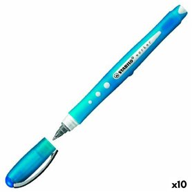 stylo à encre liquide Stabilo Roller Worker Bleu 0,5 mm (10 Unités)