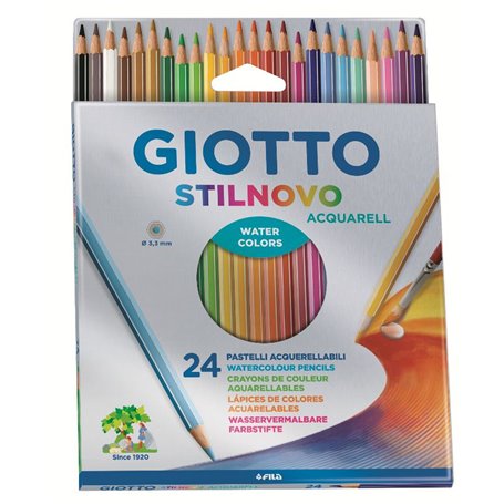 crayons de couleurs pour aquarelle Giotto Stilnovo 24 Pièces Multicoul