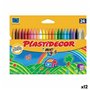 Crayons gras de couleur Plastidecor Multicouleur (12 Unités)