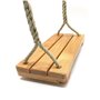Agrès balançoire en bois 20 x 40 cm cordage PP avec 2 anneaux et 2 hui