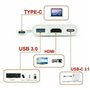 Type C vers HDMI USB 3.0 USB-C Câble adaptateur 3 in 1 Hub Windows App