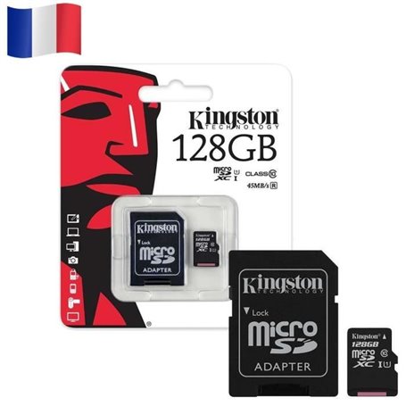 Carte mémoire Micro SD - KINGSTON 128GB 128GO SDHC SDXC + adaptateur (
