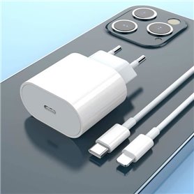 Chargeur Rapide iPhone USB C 20W avec Cable 1M pour iPhone 13-13 Mini-