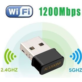 Mini USB WiFi Adaptateur 1200Mbps Clé WiFi Dongle AC Dual Band, WiFi W