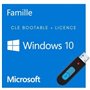 Clé bootable + licence Windows 10 Famille 32/64 bits