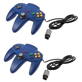 2 pcs de contrôleur de jeu Manette pour Nintendo 64 N64 - Bleu profond