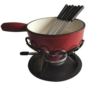 Tableandcook Set fondue rouge uni 24 cm rï¿½chaud fer forgï¿½ - dsbrgs