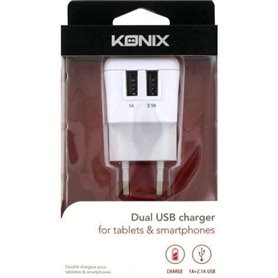 DUAL USB AC CHARGER KONIX - BLANC