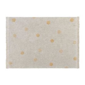Tapis coton lavable Hippy Dots miel - 120 x 160 cm