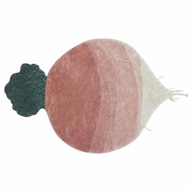 Tapis coton enfant - Radis rose - 100 x 150 cm