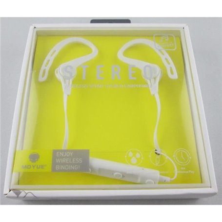 écouteurs sans fil bluetooth pour le sport blanc compatible tout smart
