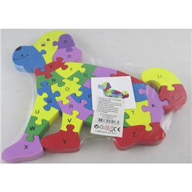 puzzle apprentissage alphabet et chiffres en forme de chien