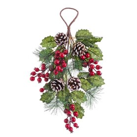 Accroches- portes Noël Rouge Vert Naturel Plastique 43 cm