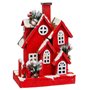 Décorations de Noël Rouge Bois Maison 24 x 13 x 33 cm