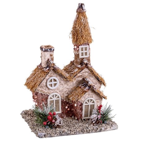 Décorations de Noël Multicouleur Naturel Polyfoam Maison 20 x 16 x 28,