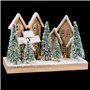 Décorations de Noël Blanc Vert Naturel Bois Plastique ville 45 x 18 x 