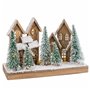 Décorations de Noël Blanc Vert Naturel Bois Plastique ville 45 x 18 x 