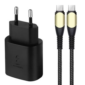 Chargeur Adaptateur 25W + Câble USB-C Rapide 60W pour iPhone 15 Pro Ma
