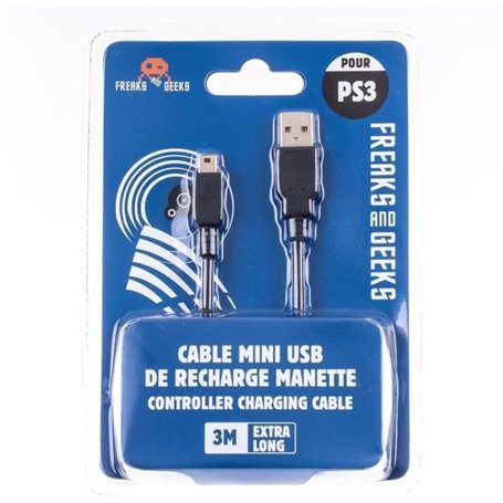 Cable USB recharge Manette FREAKS AND GEEKS 3m pour PS3/PSP