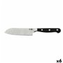 Couteau Santoku Quid Professional Inox Chef Black Métal 13 cm (Pack 10