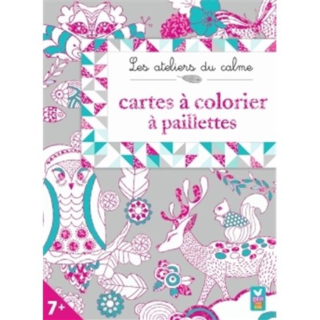 Cartes à colorier à paillettes