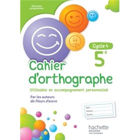 Cahier d'orthographe cycle 4 / 5e - éd. 2016