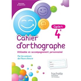 Cahier d'orthographe cycle 4 / 4e - éd. 2016