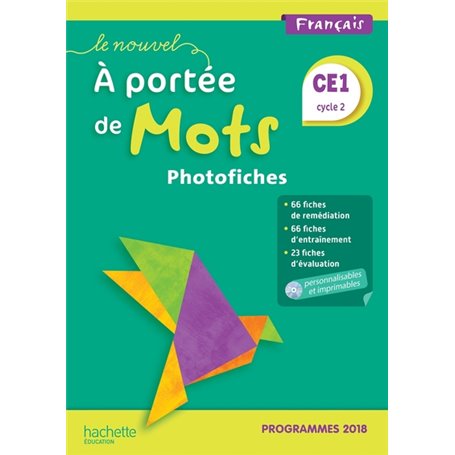 Le Nouvel A portée de mots CE1 - Photofiches + CD - Edition 2019