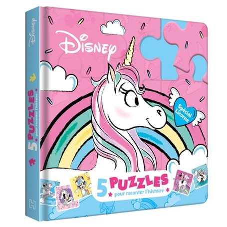 MINNIE - Mon Petit Livre Puzzle - 5 puzzles 9 pièces - Spécial licorne - Disney