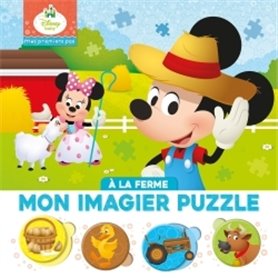 DISNEY BABY - Mes Premiers Pas - À la ferme - Imagier Puzzle 4 pièces