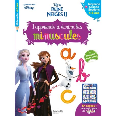 Disney - Reine des Neiges 2 - J'apprends à écrire les minuscules MS - GS (4-6 ans)